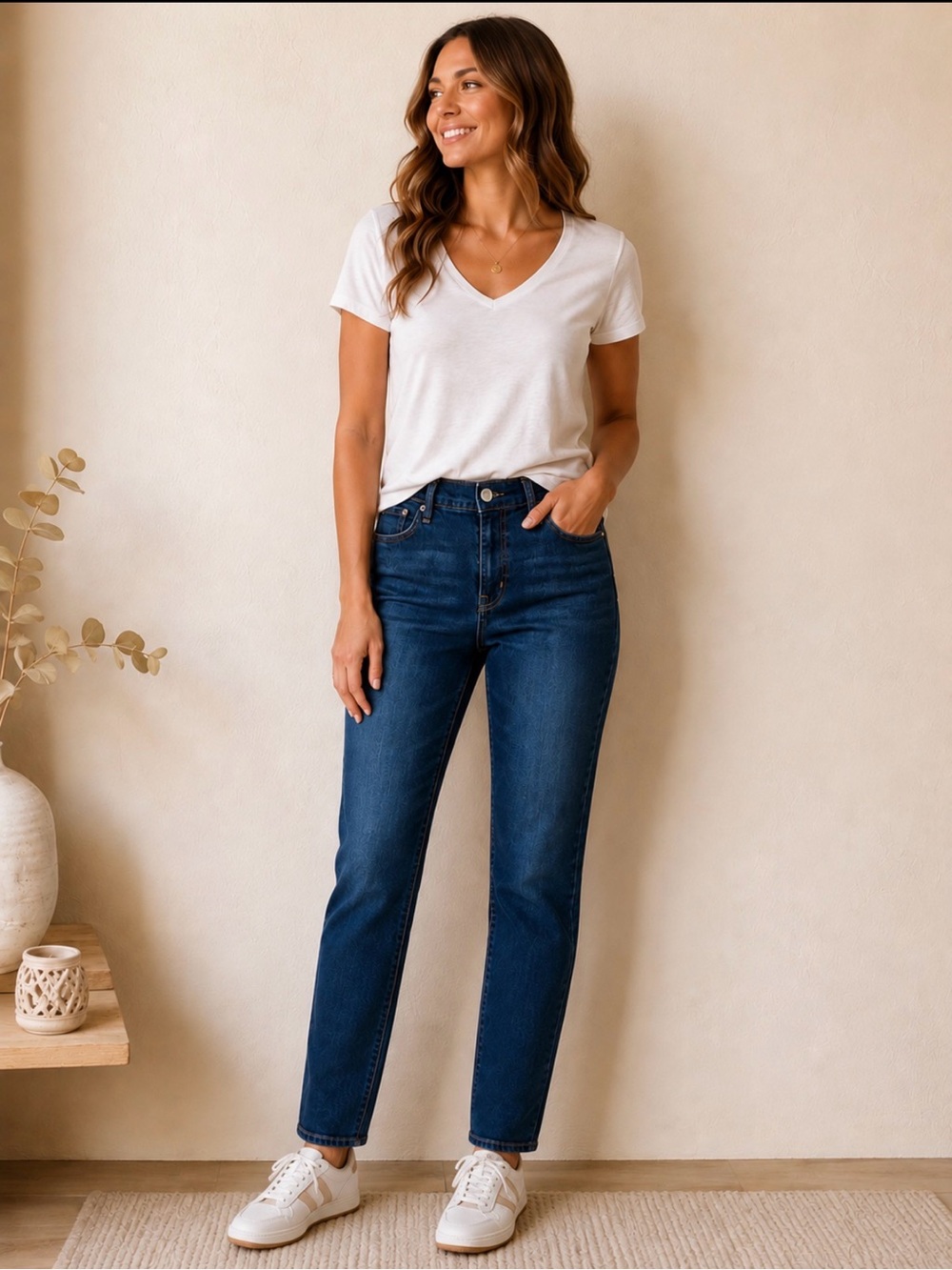 GAP Girlfriend Dark Wash Denim Blue Jeans Midrise Size 10